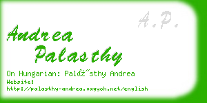 andrea palasthy business card